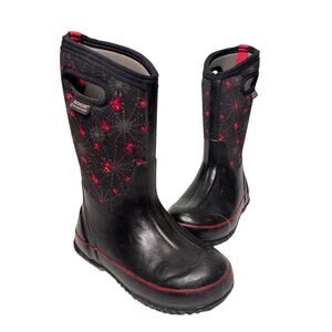 Bogs Kids Spider Creepy Crawl Red, Black Waterproof Boots 1